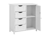 White Bathroom Storage Cabinet, Floor Cabinet with Adjustable Shelf and Drawers W40914883