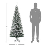 6' Tall Unlit Snow-Flocked Slim Artificial Christmas Tree with Realistic Branches and 492 Tips-Does 60727428