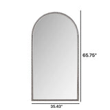 Iron Arch Retro Full Length Mirror With Supporting Feet, For Living Room, Bedroom W757P268975