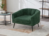 29.9'' Modern Upholstered Chenille Vanity Barrel Accent with Metal Legs, Channel Tufted Lounge W3118P328899