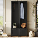 ON-TREND Elegant Free Standing Hall Tree Set of 2, Multifunctional 3-IN-1 Entryway Coat Rack with N721P249242B