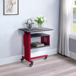 ZUN Red Accent Table and Wall Shelf Set B062P186442