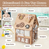 Playhouse Multi-purpose Busy House with Sensory Games and Interior Storage Space Games 09225353