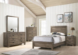 Grey Finish Fabric 1pc Twin Size Panel Bed Beautiful Wooden Bedroom Furniture Contemporary Style B011P174713