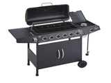 6 Burner BBQ Propane Gas Grill with Side Burner 59000 BTU Output Stainless Steel Barbecue Grill with 01843986