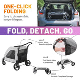EchoSmile XL Extra Large Dog Stroller - Adjustable Handles,Lightweight Folding Pet T2602P306343