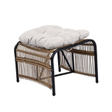 3 Pieces Wicker Outdoor Patio Furniture Set with Lounge Chair, Balcony Chairs Table Set with N780P209442N