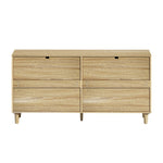 ZUN 59" Rattan Dresser with Drawers, 6 Drawer Dresser for Bedroom, Clothes Storage Cabinet for Bedroom, W757P209511