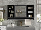 3-in-1 Bathroom Mirror Cabinet, 36-inch Wall Mounted Medicine Cabinet with Adjustable Shelf & Soft N710P358618B