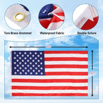 ZUN Flag Pole Kit for Outside House in Ground, 20FT Sectional Aluminum Extra Thick Flagpole, 5x3 US 81569699