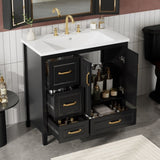 36 inch Bathroom Vanity with Sink, One Cabinet with Soft-closing Doors, 4 Soft-Closing Drawers, N759P292552B