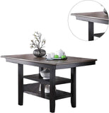 1pc Cunter Height Dining Table Dark Coffee Finish Kitchen Breakfast Dining Room Furniture Table w 2x B01183547