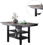 ZUN 1pc Cunter Height Dining Table Dark Coffee Finish Kitchen Breakfast Dining Room Furniture Table w 2x B01183547