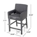 Upholstered 26 inch Counter Stool - Charcoal/Gray 71252.00CHAR