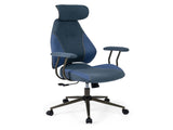 Blue Color Blocking Office Chair with 2D Adjustable Headrest, Ergonomic High-Back Desk Chair 330 lbs 26628182