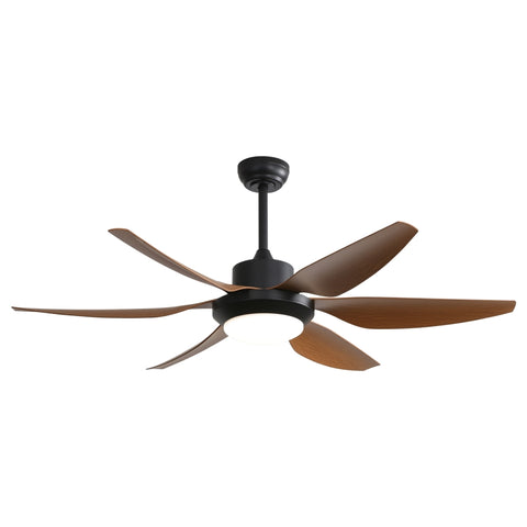 ZUN 54 Inch Indoor Ceiling Fan With Dimmable Led Light ABS Blades Remote Control Reversible DC Motor For W882P221515