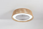 ZUN Modern Rustic Ceiling Fan Light with LED RGB Mood Lighting, Rope Woven Design, Quiet Fan, Semi Flush W1340P246413