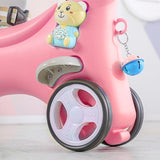 ZUN Rocking Horse Toddlers , Balance Bike Ride On Toys with Push Handle, Backrest and Balance Board 55262225