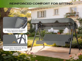 68*43*60 inch Dark Gray KD Style with Cushion Canopy Iron Oxford Fabric 250kg Iron Swing Set 60667532