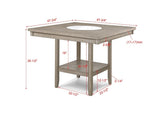 1pc Contemporary Transitional Counter Height Dining Table w 20-Inch Faux Marble Lazy Susan All Tan / B011P240451