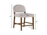 26'' Height Light Gray Fabric & Walnut Rubberwood Bar Stool, Adjustable Floor Leveler, Spacious N780P394271G