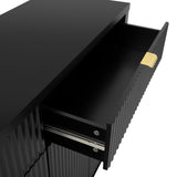 Modern Wave-Pattern Sideboard Cabinet with 2 Drawers and 4 Doors, 3-Level Adjustable Shelves, N711P269068B