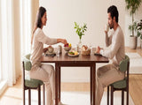 51.2" Solid Wood Folding Dining Table, Rotating Drop Leaf Design with Walnut Finish, Space-Saving W6013P585113