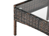 2pcs Arm Chairs 1pc Love Seat & Tempered Glass Coffee Table Rattan Sofa Set Brown GradientSAME AS 74145921