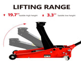 3t Low Profile Jack, Red and Black, Ultra Low Floor Jack with Dual Pistons Quick Lift Pump, Car Jack W1239115444