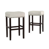 30-inch Backless ivory Leather Counter Stool N780P234206L