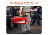 20.5-Inch Portable Metal Tool Box with 3 Drawers, Small Tool Chest Featuring EVA Liners, 12258662