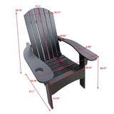 Outdoor or indoor Wood Adirondack chair with an hole to hold umbrella on the arm ,Black W2297P143394