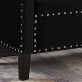 Upholstered Tufted Button Storage Bench with nails trim,Entryway Living Room Soft Padded Seat with 68033882