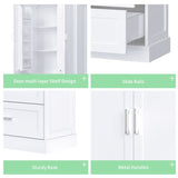 Tall Bathroom Storage Cabinet, Cabinet with Two Doors and Drawers, Adjustable Shelf, MDF Board, N725P178675K