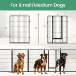 ZUN Dog Playpen, 40" Height 8 Panels Fence with Anti-Rust Coating, Metal Heavy Portable Foldable Dog Pen W1134P237567