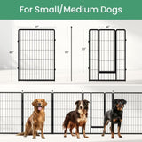 ZUN Dog Playpen, 40" Height 8 Panels Fence with Anti-Rust Coating, Metal Heavy Portable Foldable Dog Pen W1134P237567