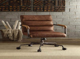 Retro Brown Swivel Office Chair with 5-Star Base B062P215468