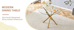 ZUN Round clear glass dining table with a unique shape for 4-6 people, with ring-shaped gathered gold W1151P208338