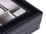 20 Compartments Dual Layers Elegant Wooden Watch Collection Box Black 74095307