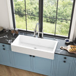 ZUN White Farmhouse Sink Deep Apron Sink Undermount Farmhouse Kitchen Sink Single Farm Sink W2287P184630