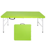 ZUN 4ft Green Portable Folding Table Indoor&Outdoor Maximum Weight 135KG Foldable Table for Camping 73047436