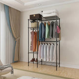 Closet Organizer Metal Garment Rack Portable Clothes Hanger Home Shelf 08720143