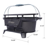 Oval Cast Iron Grill Outdoor, Portable Charcoal Grill and Tabletop Cast Iron Skillet - 100% Cast 43977316