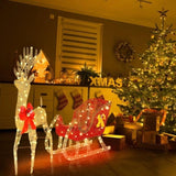 Golden Elk Deer Sled Iron Frame Cotton Thread Green Onion Powder Courtyard Elk Decoration 95262530