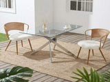 Wicker dining chairs - 2-piece set - Farmhouse soft cushioned cane back kitchen chair, sponge 78496311