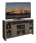 ZUN Joshua Creek 64 inch TV Stand Console for TVs up to 70 inches, No Assembly Required, Barnwood Finish B108P160170