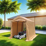 ZUN 7x8 ft Outdoor Portable Gazebo Storage Shelter Shed with 2 Roll up Zipper Doors & Vents Carport for W2373P186908