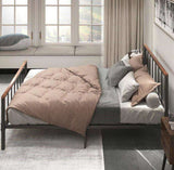 Metal Platform Bed frame with Headboard and Footboard,Sturdy Metal Frame,No Box Spring Needed W57868844