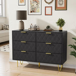 ZUN Modern black 6 Drawers for Bedroom, Small Size Modern 6 Drawer Dresser, Wide Chest of Drawers with W1706P189830