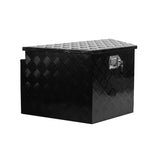 ZUN 33 Inch Heavy Duty Diamond Plate Aluminum Trailer Tongue Box Pickup Truck Tool Box Storage Organizer W1239125503